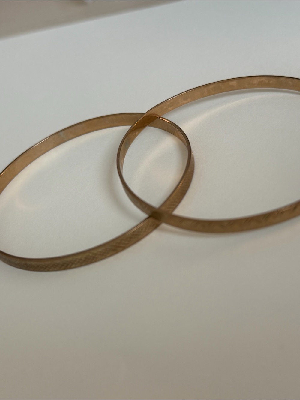 2 14 karat gold filled Thin Bangle Bracelets - Elegant Women’s Accessory